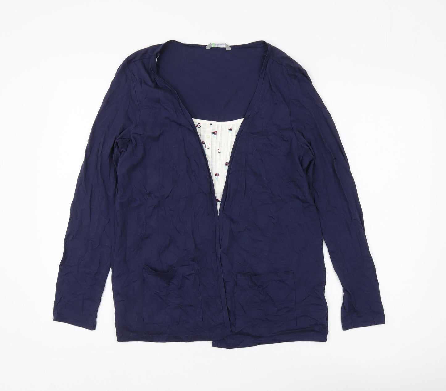 Marks and Spencer Women’s Blue Long Sleeve V-Neck Top
