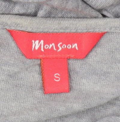 Monsoon Women's Grey Cardigan, Size S, Embroidered, Casual