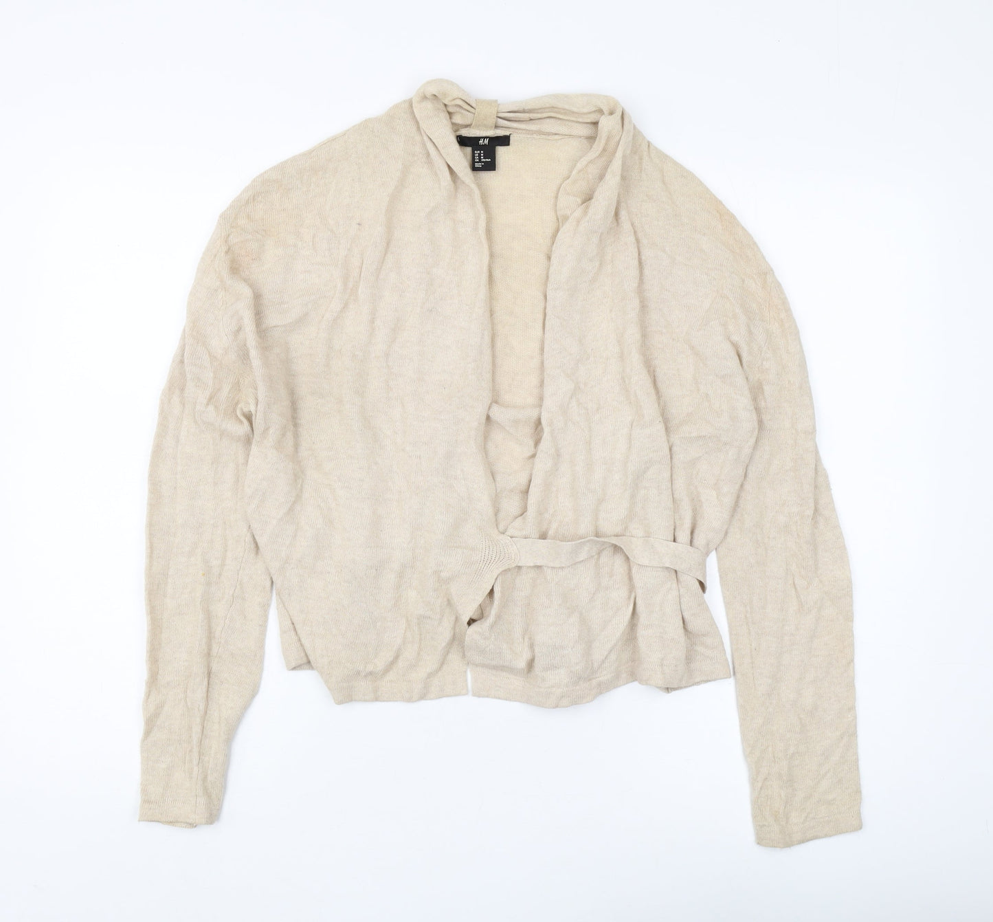 H&M Women's Beige Cardigan Size 12 Long Sleeve