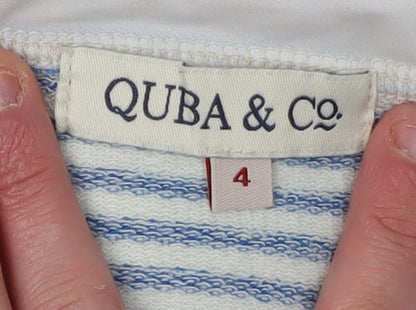 QUBA & Co. Women's Blue Striped Pullover, Size 4