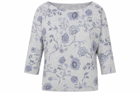 Monsoon Women's Grey Floral Pullover Jumper S