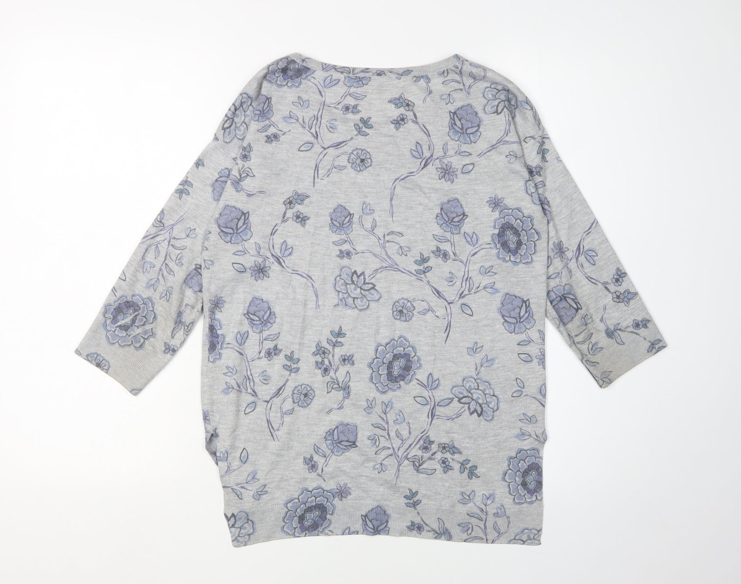 Monsoon Women's Grey Floral Pullover Jumper S