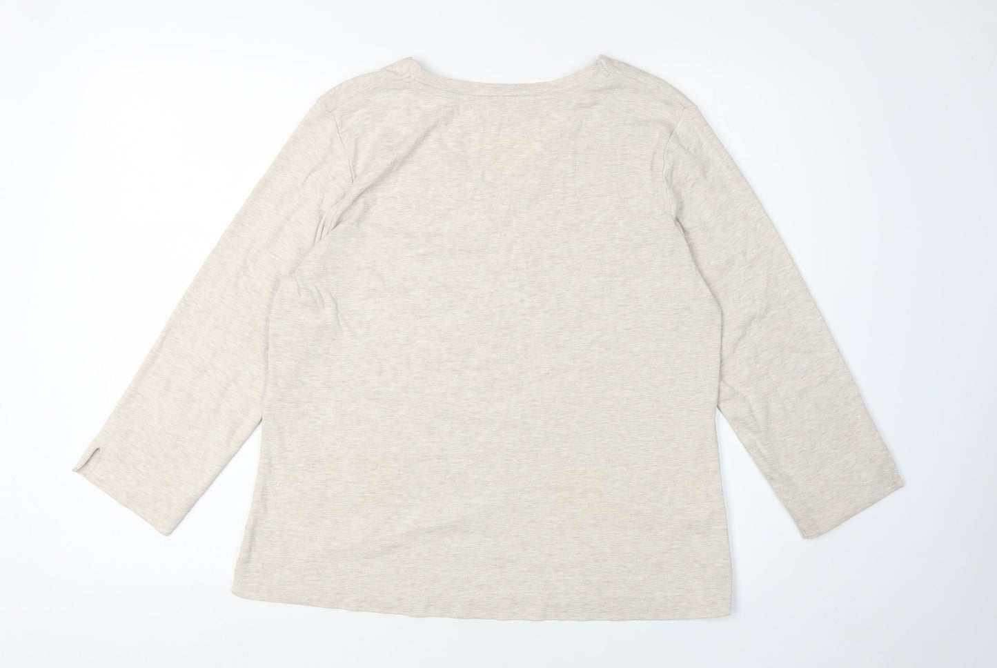 CC Women's Beige V-Neck Jersey T-Shirt, Size L