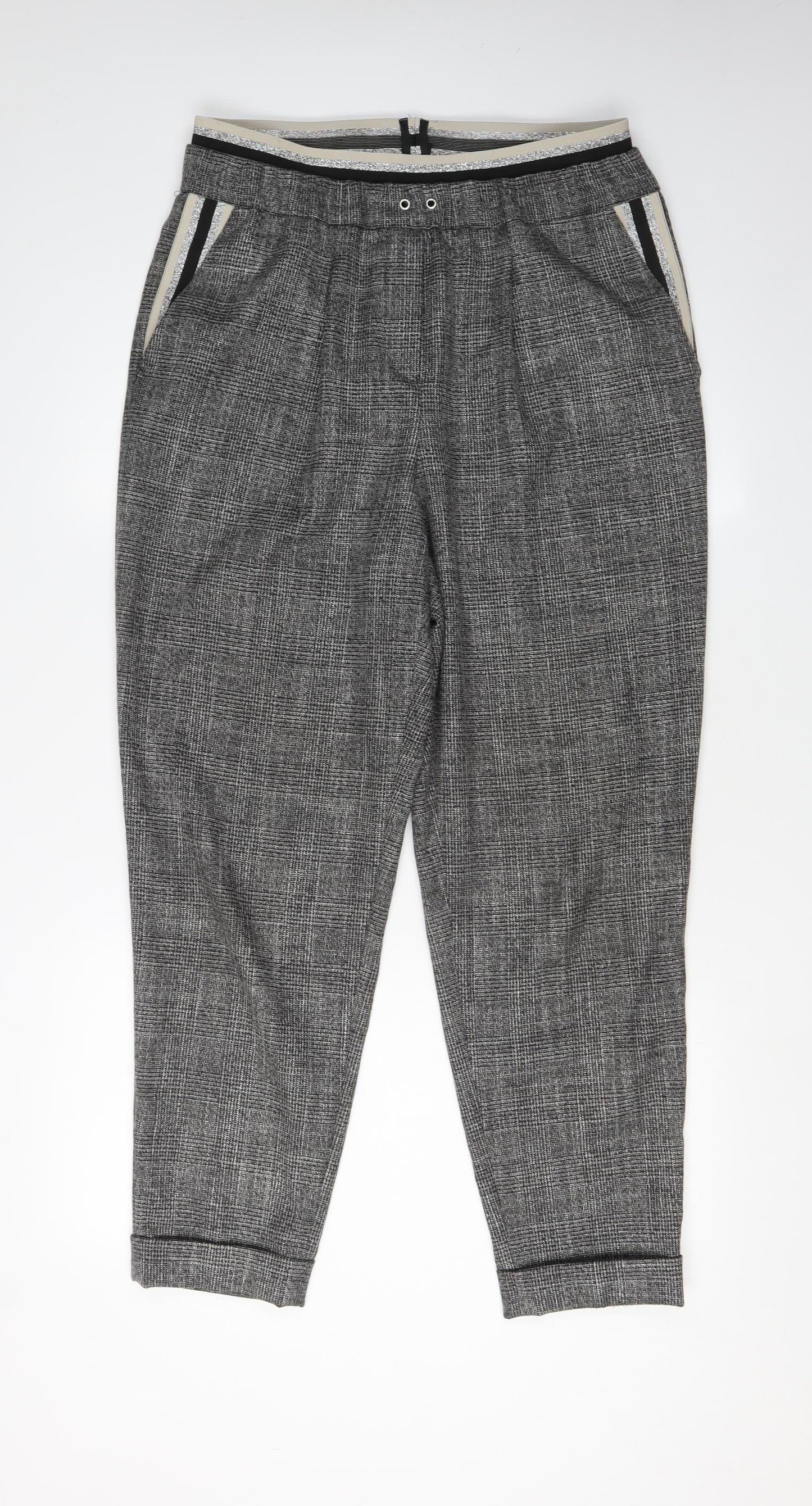 Marc Aurel Women's Grey Cropped Trousers Size 10