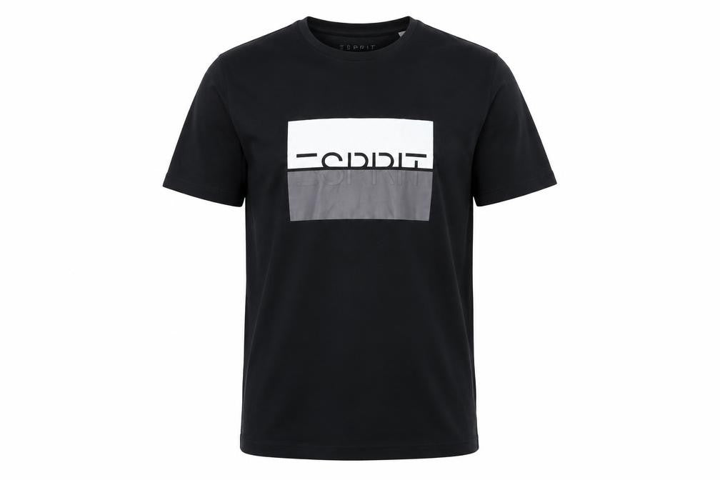 ESPRIT Men's Black Graphic Print T-Shirt, S, Regular Fit