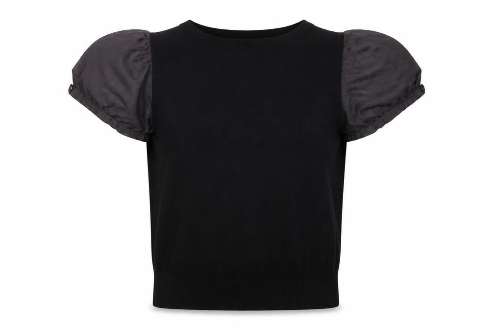 Nice Day Black Women's XL Pullover Jumper with Ruffle