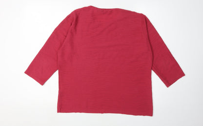 Back view of Honor Millburn Women's Red 3/4 Sleeve Top M