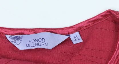 Close-up detail of Honor Millburn Women's Red 3/4 Sleeve Top M