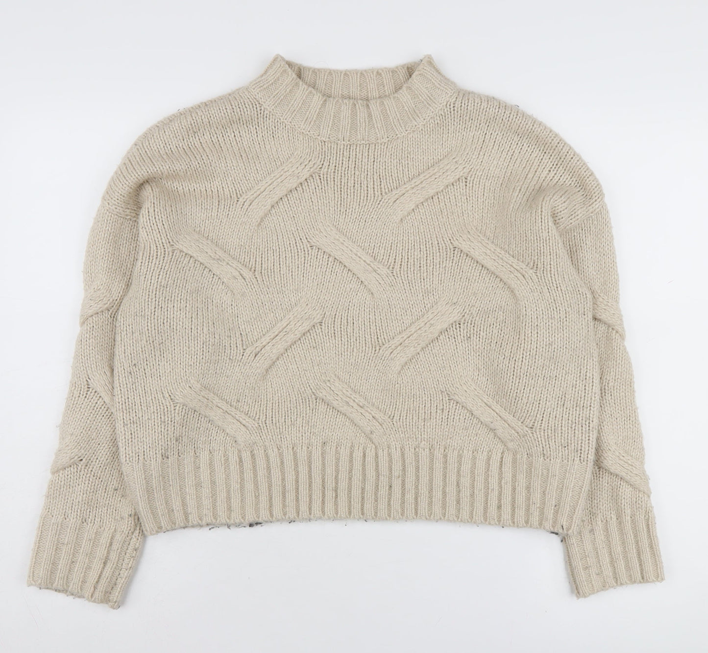 New Look Women's Beige Mock Neck Jumper M