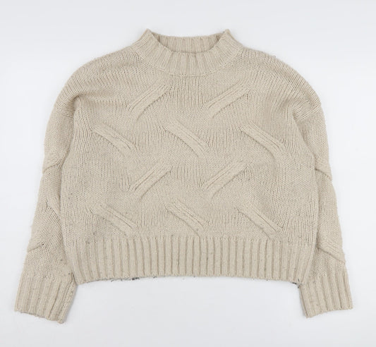 New Look Women's Beige Mock Neck Jumper M