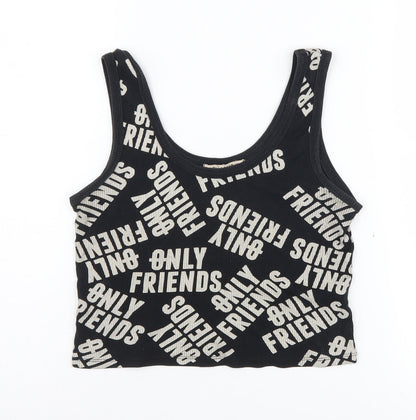 Pull&Bear Black Cropped Tank Women's Size 12