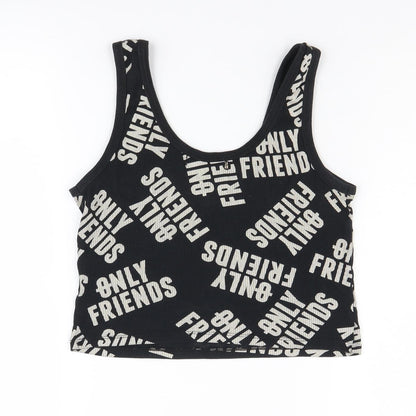 Pull&Bear Black Cropped Tank Women's Size 12