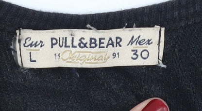 Pull&Bear Black Cropped Tank Women's Size 12