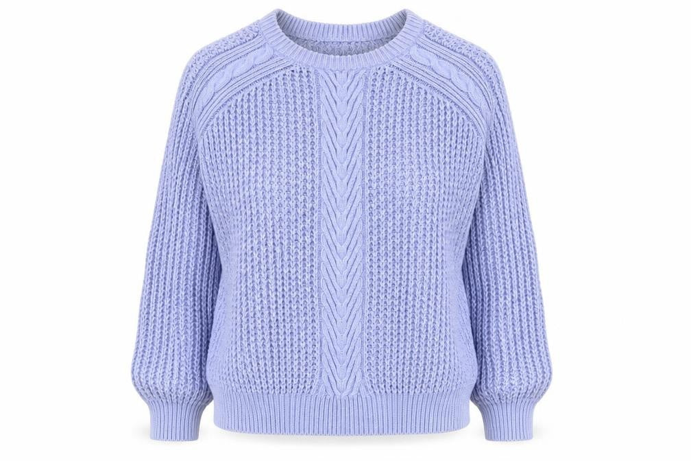 Marks & Spencer Women's Purple Cable-Knit Jumper Size 14