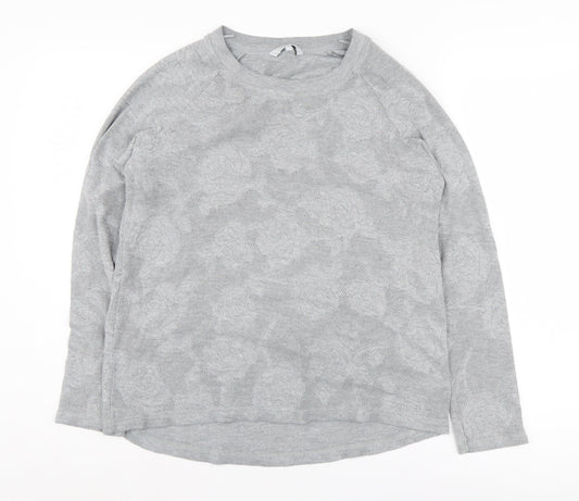 Next Women's Grey Floral Pullover Jumper Size 14