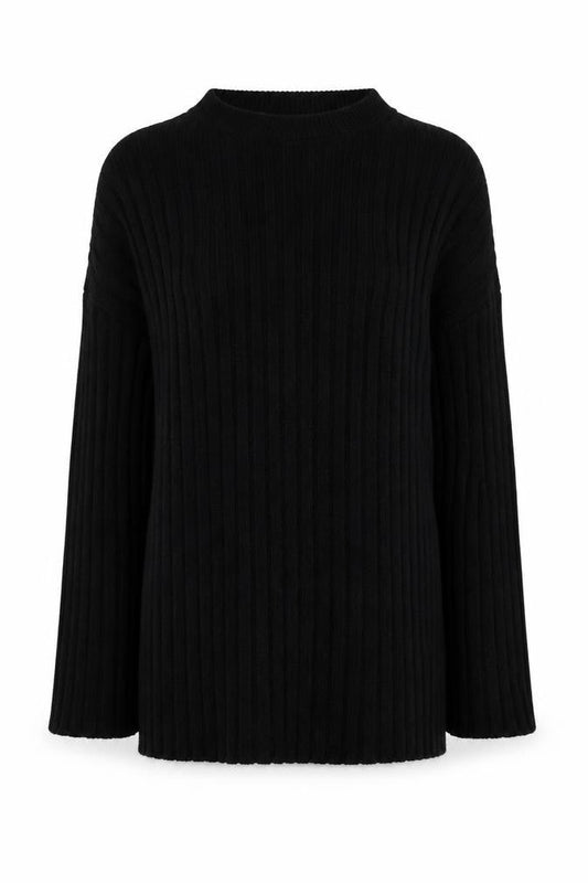 Front view of ASOS Women’s Black Knit Petite Jumper, size UK 8