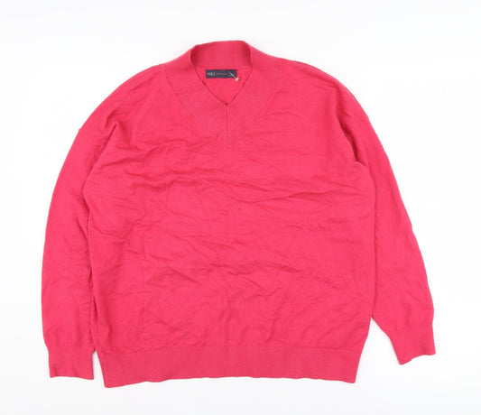 Marks and Spencer Women's Red V-Neck Jumper, Medium