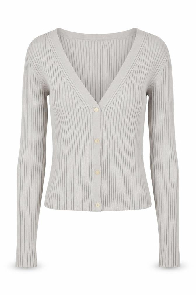 H&M Women's Grey V-Neck Cardigan Size S