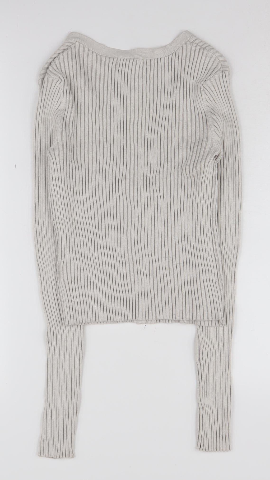 H&M Women's Grey V-Neck Cardigan Size S