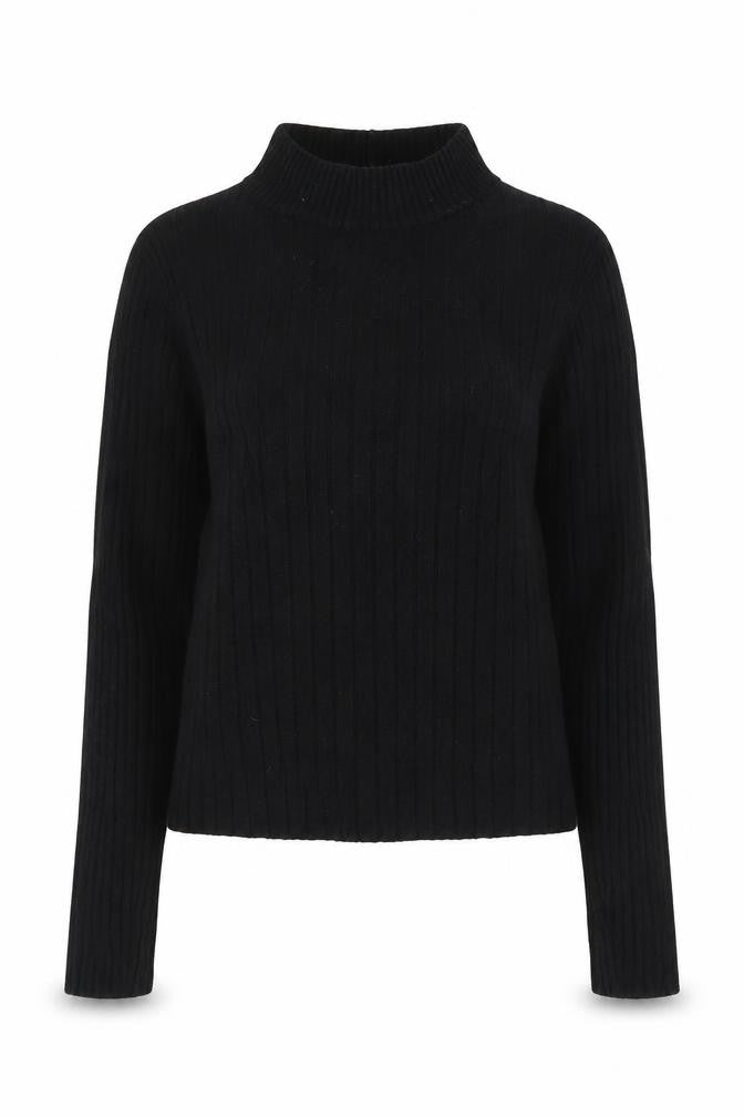 Bershka Women's Black High Neck Pullover Jumper