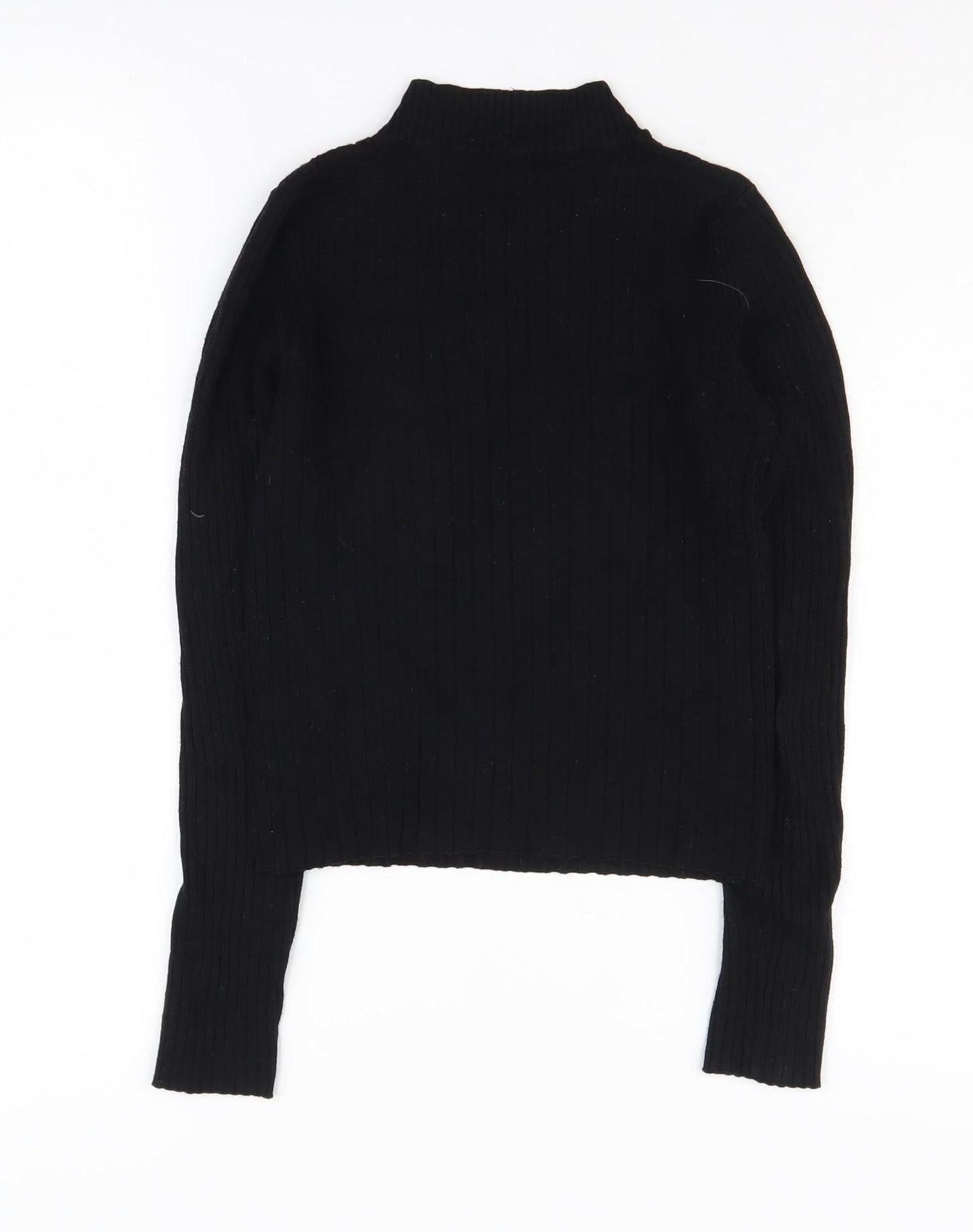 Bershka Women's Black High Neck Pullover Jumper
