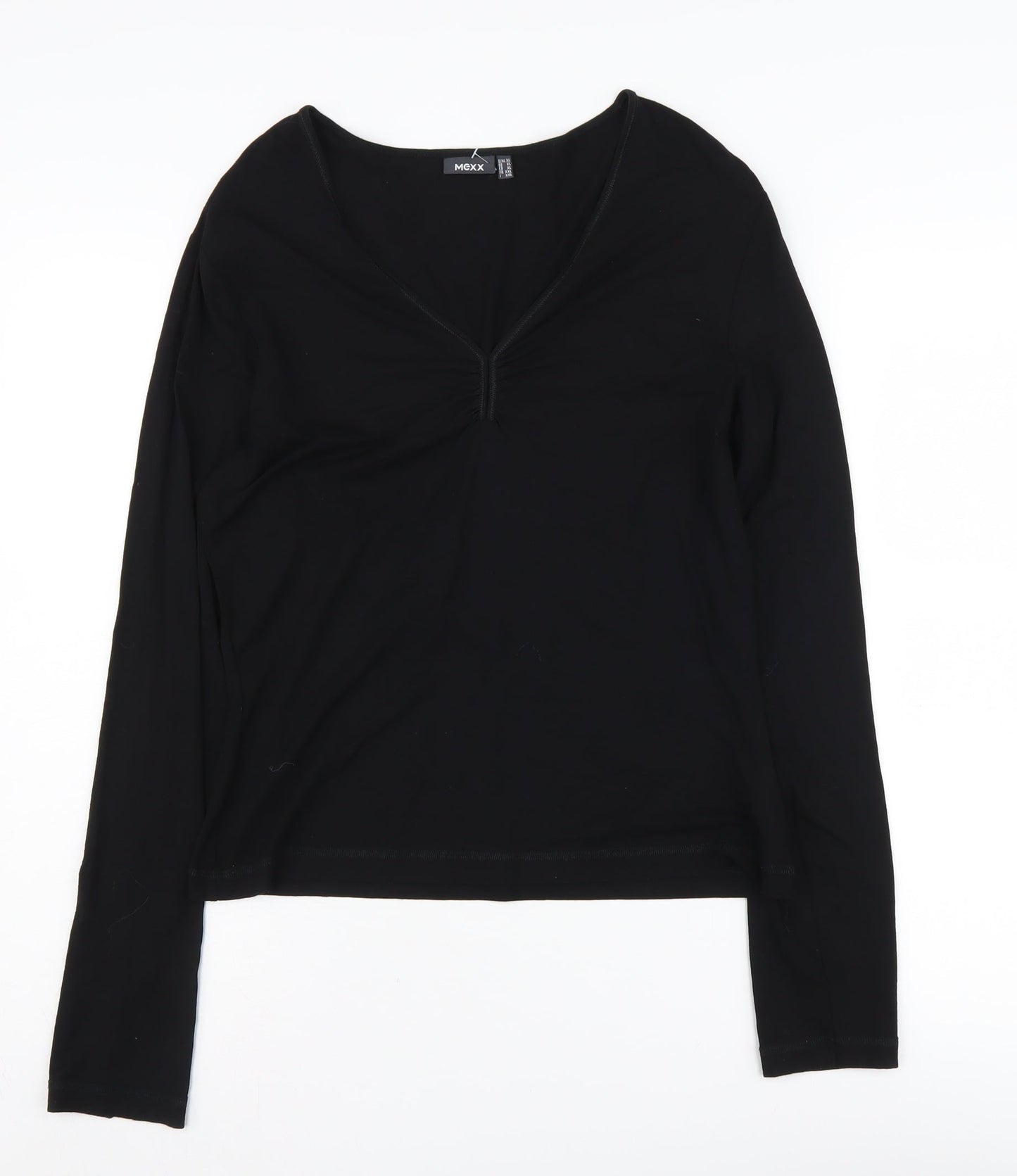 Mexx Women's Black V-Neck Long Sleeve T-Shirt XL