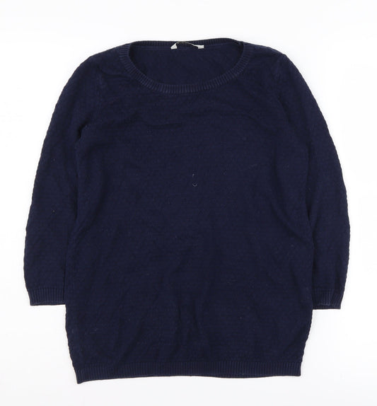 Stradivarius Women’s Blue Cotton Pullover Jumper S