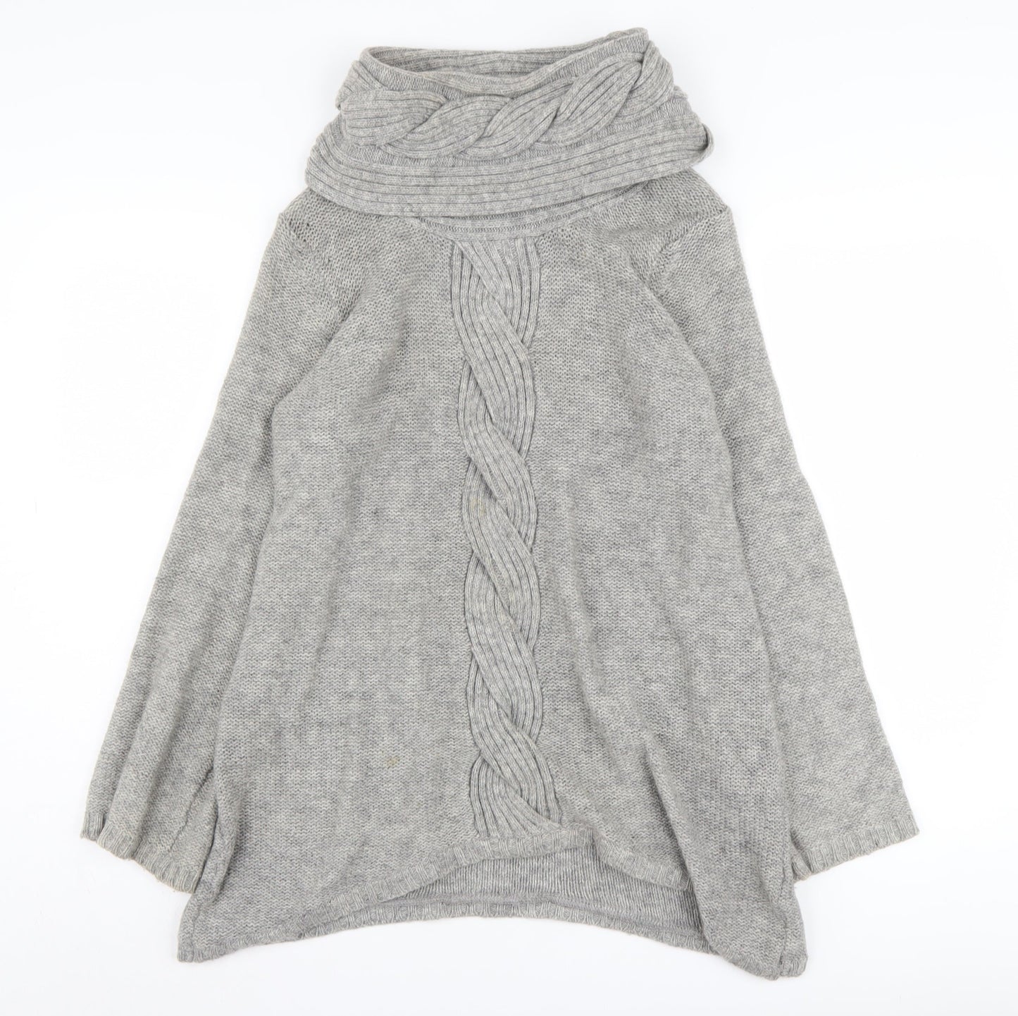 Marks and Spencer Women's Grey Cowl Neck Pullover Size 8