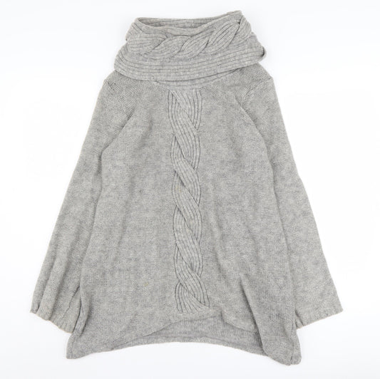 Marks and Spencer Women's Grey Cowl Neck Pullover Size 8