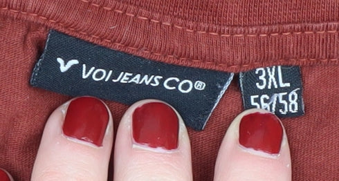Voi Jeans Co Men's Red 3XL Cotton T-Shirt