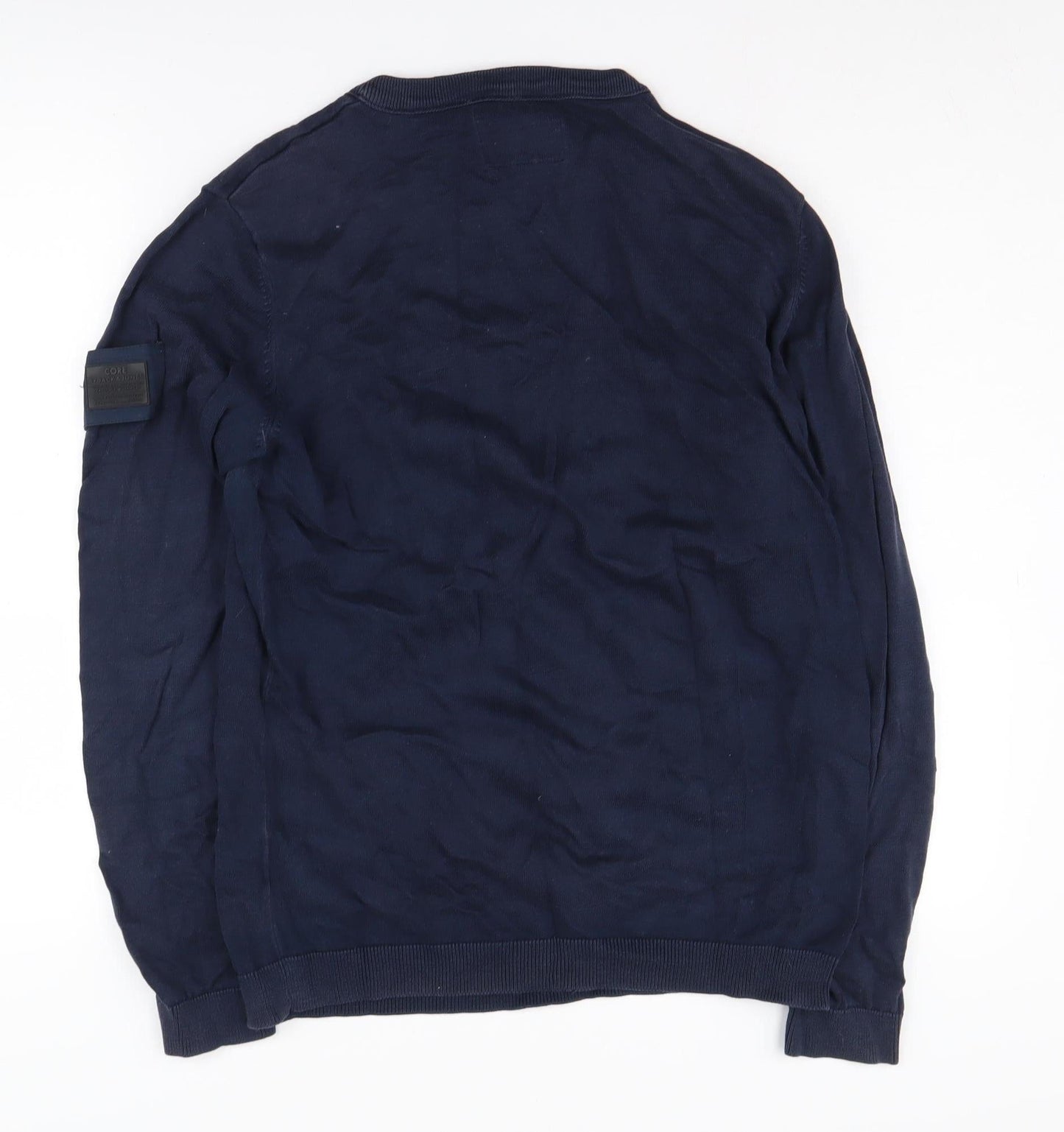 Jack & Jones Men's Blue Cotton Pullover Jumper M