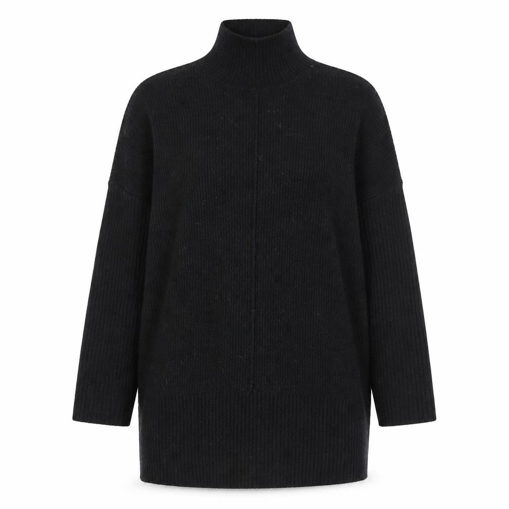 M&Co Women's Black Mock Neck Pullover Jumper, S