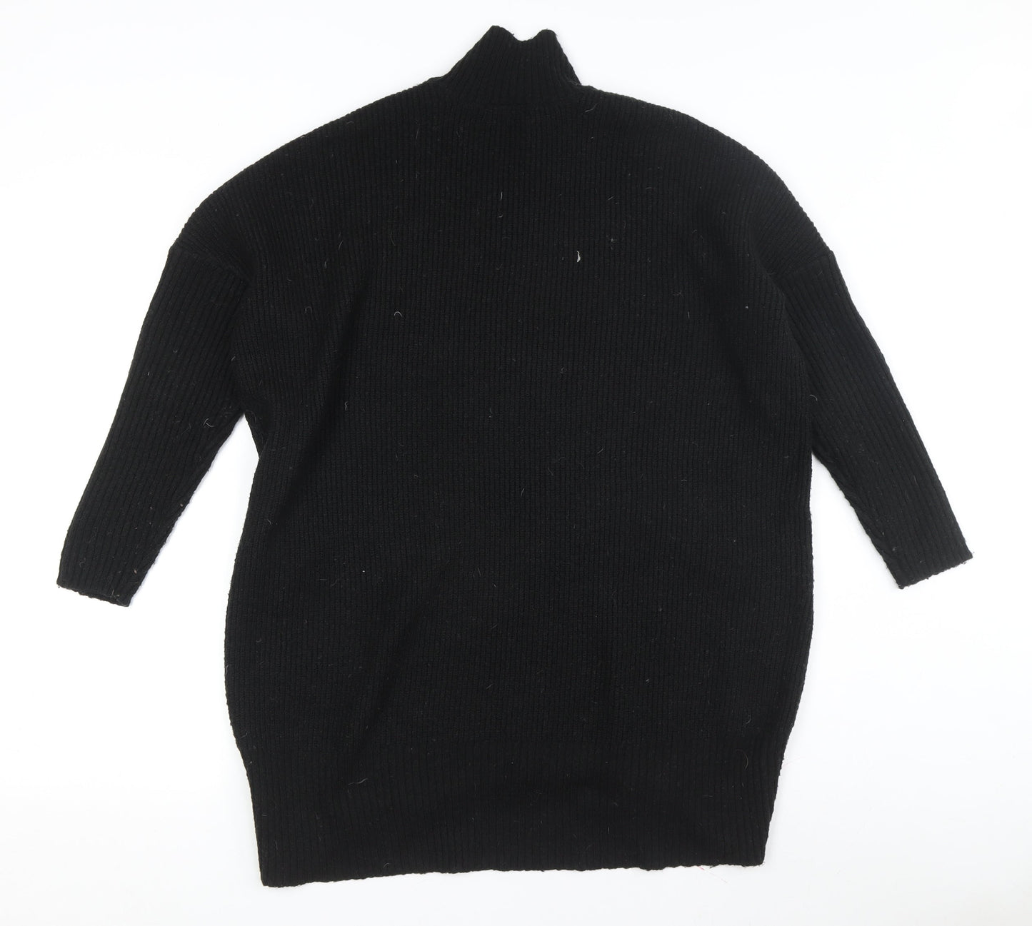 M&Co Women's Black Mock Neck Pullover Jumper, S