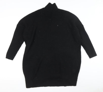 M&Co Women's Black Mock Neck Pullover Jumper, S