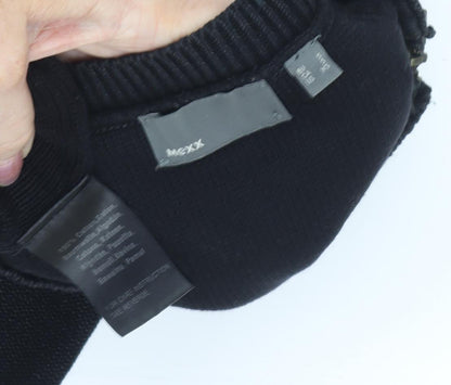 Close-up detail of Mexx Men's Black Cotton jumper, size S