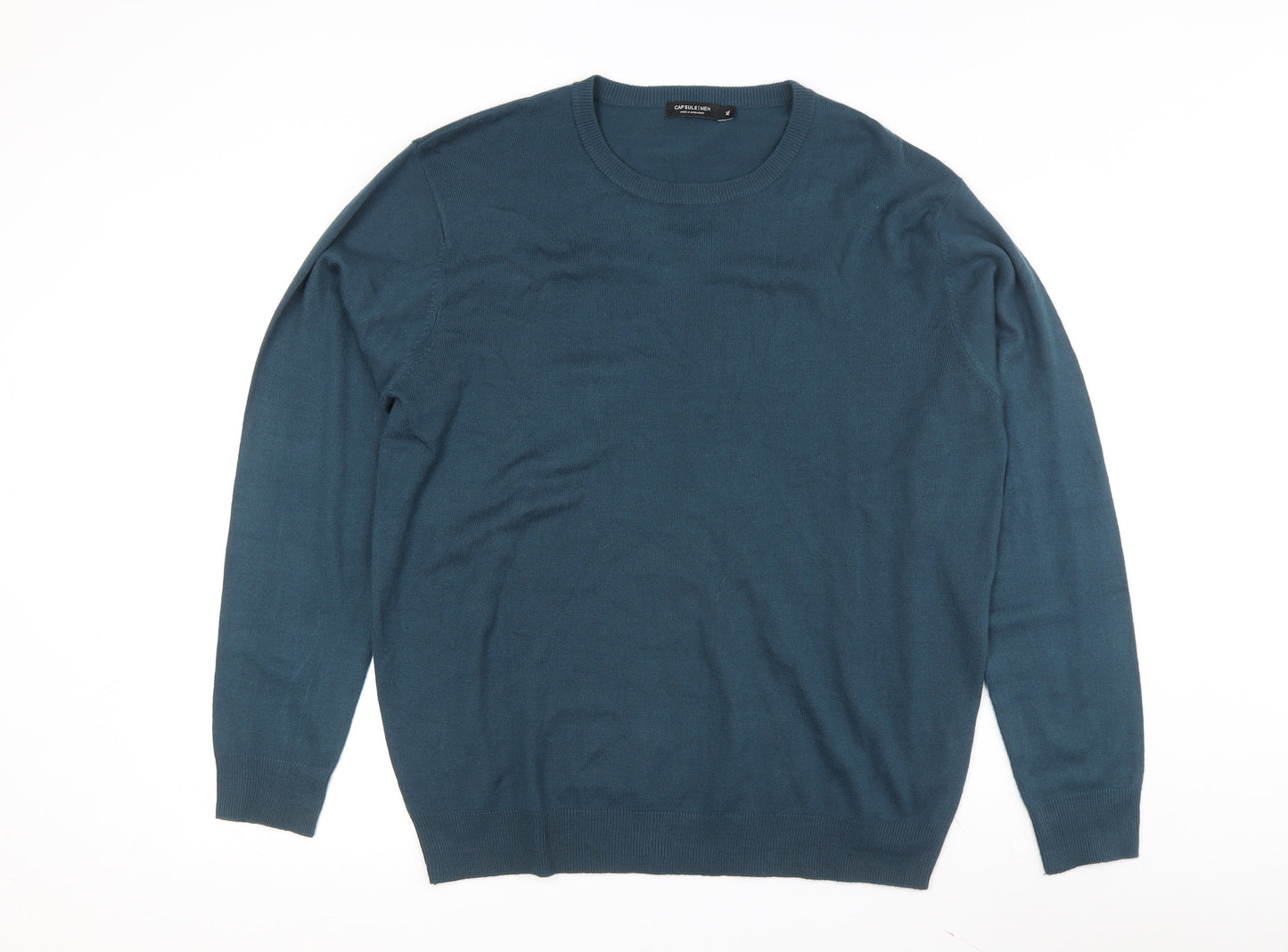 Capsule Men Blue Crew Neck XL Pullover Jumper