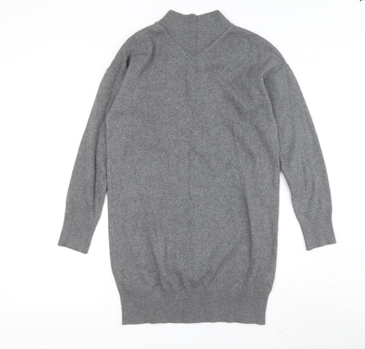 Topshop Women's Grey Jumper Dress UK 8 Viscose Blend