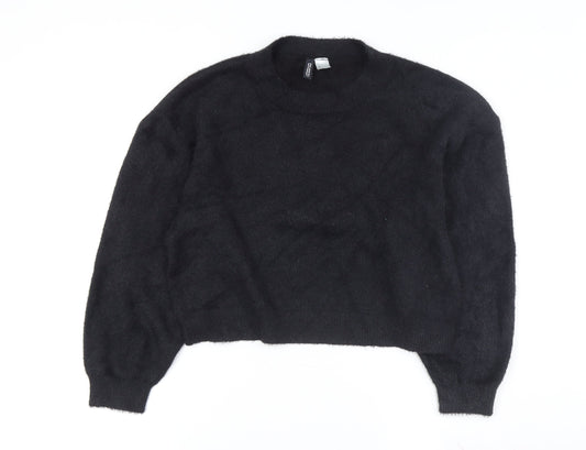 H&M Women's Black Pullover Jumper, M, Crew Neck