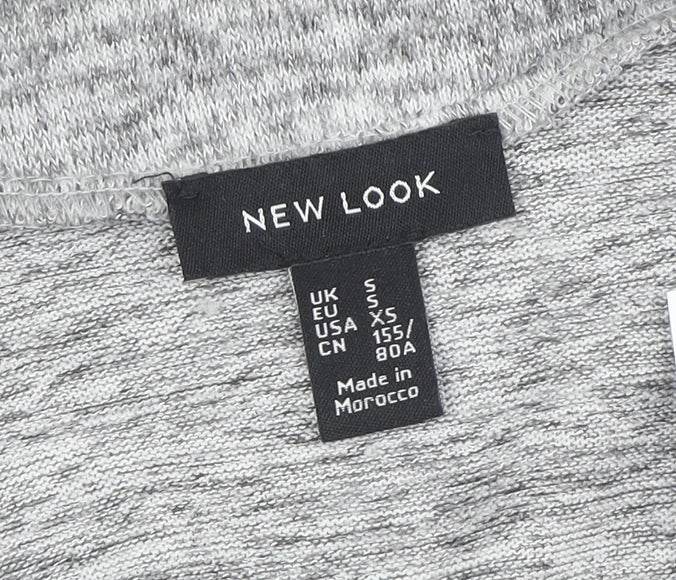 New Look Women's Grey V-Neck Pullover Jumper Size S