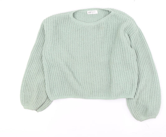 H&M Women's Green Pullover Jumper Size M