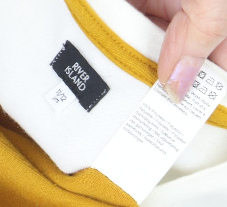 Close-up detail of River Island boys’ multi crew neck pullover sweatshirt 11-12y