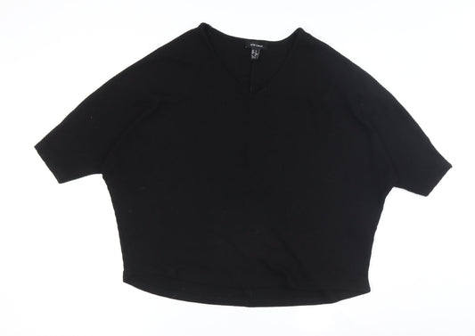 New Look Women's Black V-Neck Pullover Jumper S