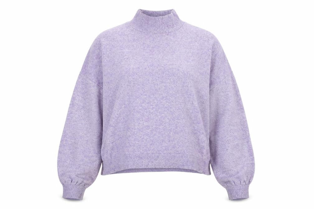 Stradivarius Women's Purple Mock Neck Pullover Jumper