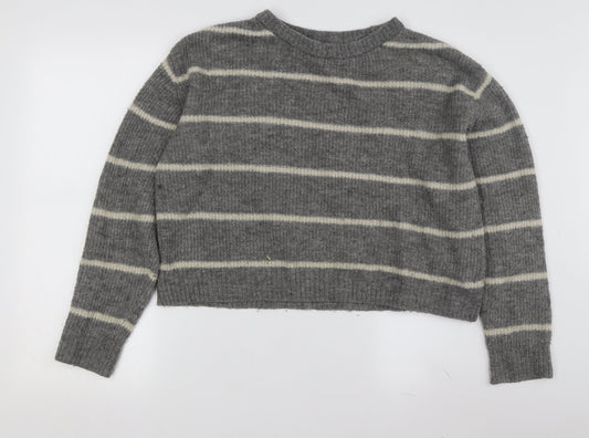 Divided Women’s Grey Striped Pullover Jumper S
