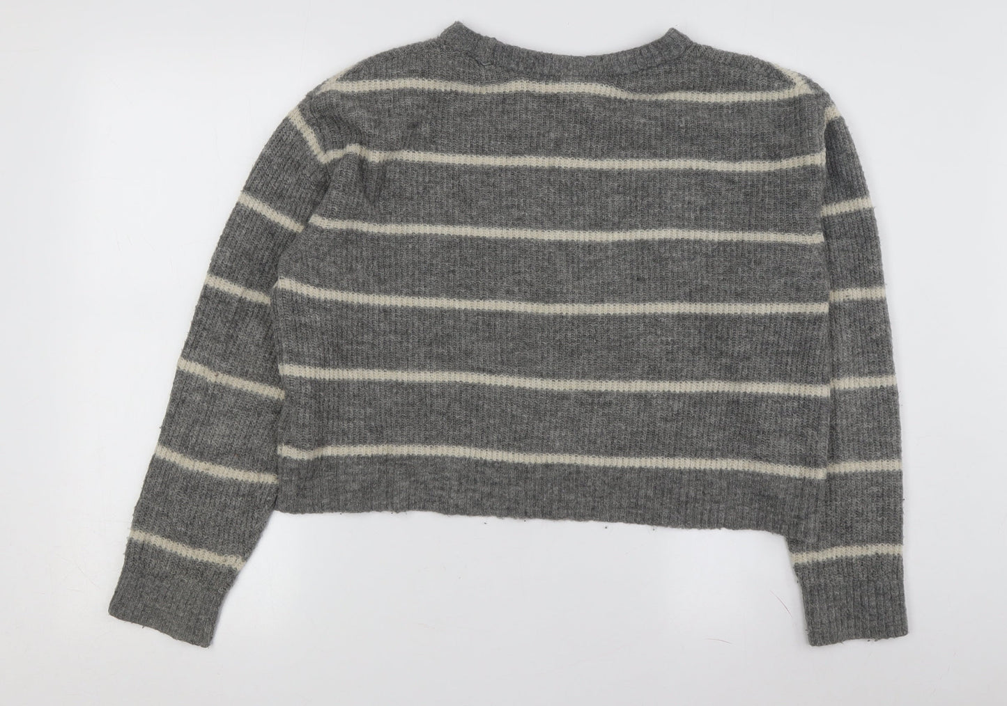 Divided Women’s Grey Striped Pullover Jumper S