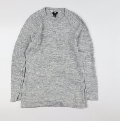 H&M Grey Women's Medium Chunky-Knit Pullover Jumper