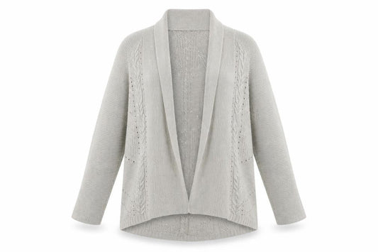 Marks & Spencer Women's Grey Cardigan UK 14 Cable-Knit