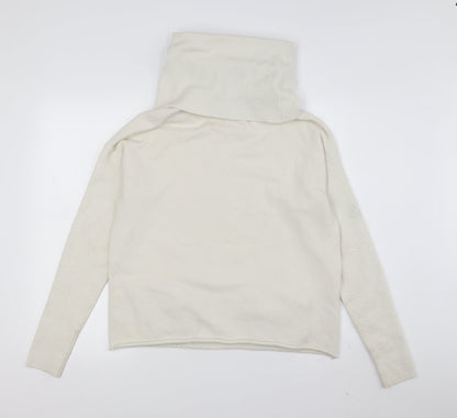 Tuzzi Women's White Cowl Neck Pullover Jumper, Size 8