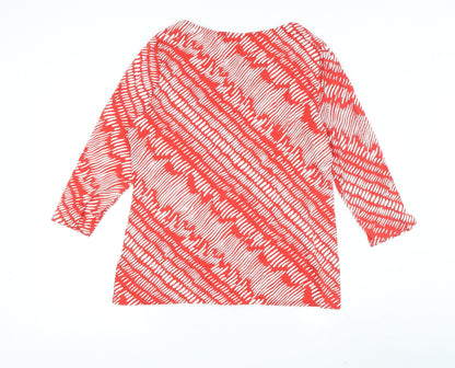 Back view of Principles Women's Red Boat Neck Top, size 16