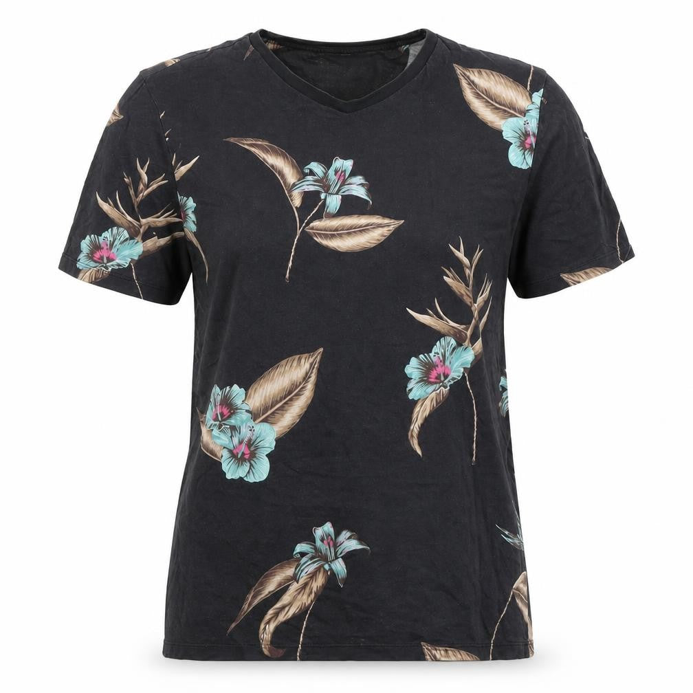 Next Women's Black Floral T-Shirt, Medium, Regular Fit